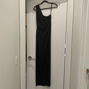 BCBG one shoulder floor length dress